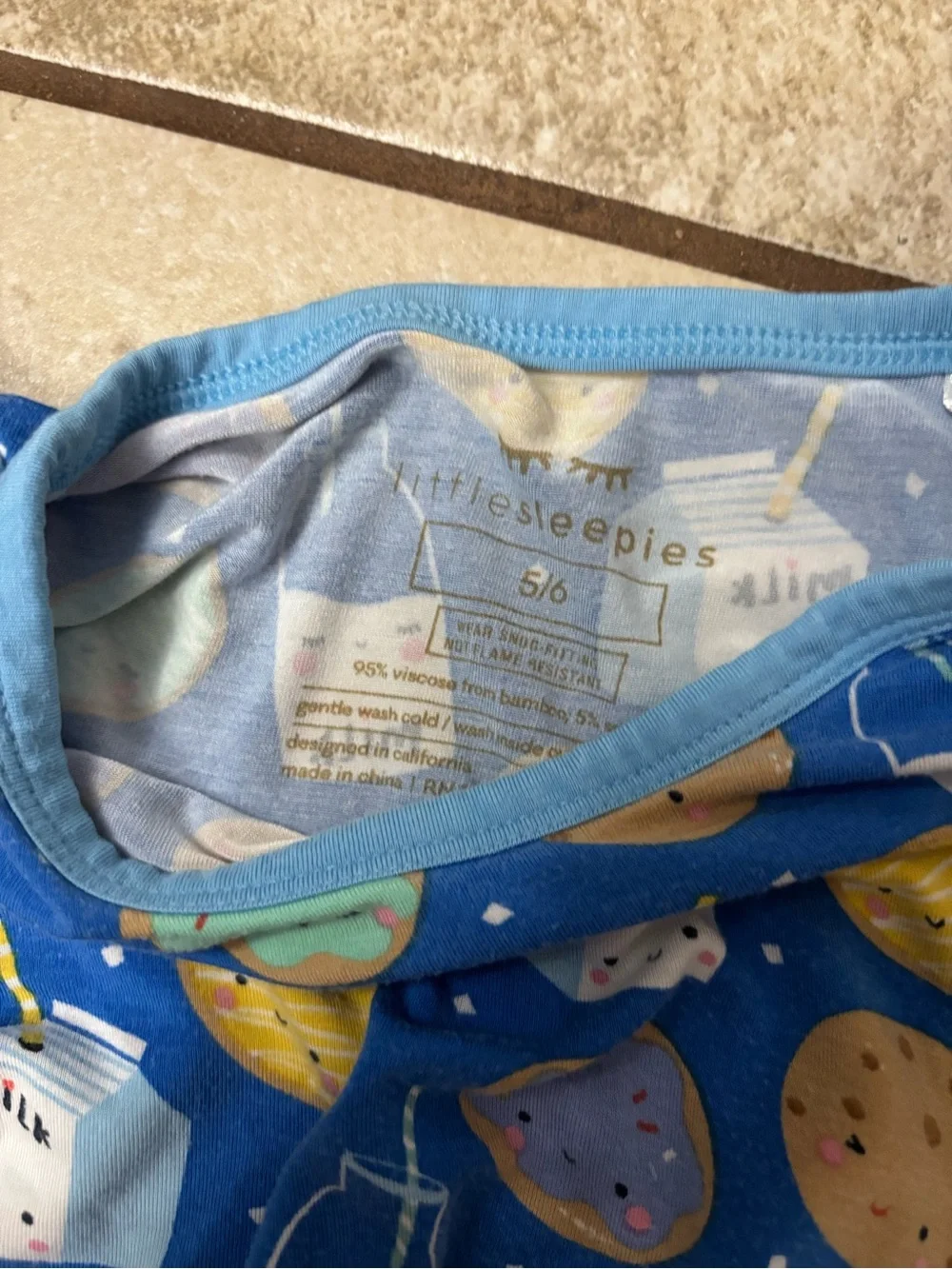 Little Sleepies Blue Cookie & Milk Short Pajama Set
